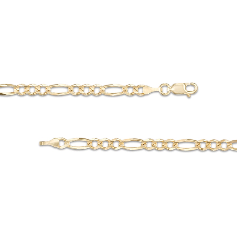 Main Image 3 of 4.0mm Concave Figaro Chain Necklace in Solid 14K Gold - 24"