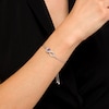 Thumbnail Image 2 of 5.0mm Heart-Shaped Amethyst and White Lab-Created Sapphire Infinity Bolo Bracelet in Sterling Silver - 9.5"