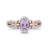 Thumbnail Image 4 of Enchanted Disney Rapunzel Oval Amethyst and 1/6 CT. T.W. Diamond Ring in Sterling Silver and 10K Rose Gold