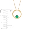 Thumbnail Image 3 of 5.0mm Emerald Solitaire Open Circle Pendant in 10K Gold