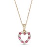 Thumbnail Image 1 of Ruby and Diamond Accent Alternating Heart Outline Pendant in 10K Gold