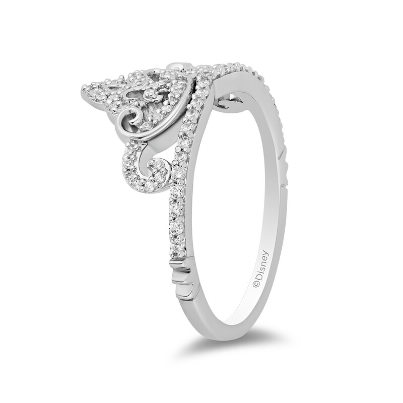 Main Image 2 of Enchanted Disney Majestic Princess 1/4 CT. T.W. Diamond Crown Ring in Sterling Silver - Size 7
