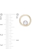 Thumbnail Image 3 of 4.0mm Button Freshwater Cultured Pearl Open Circle Stud Earrings in 10K Gold
