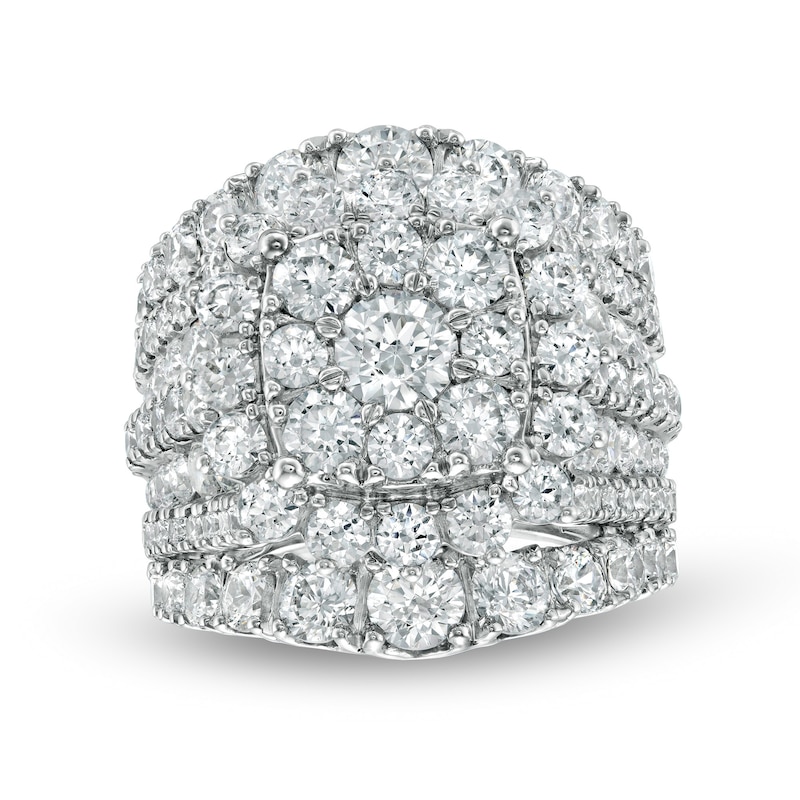 Main Image 1 of 8 CT. T.W. Diamond Double Frame Multi-Row Engagement Ring in 14K White Gold