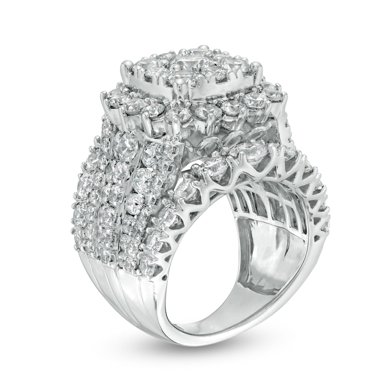 Main Image 3 of 8 CT. T.W. Diamond Double Frame Multi-Row Engagement Ring in 14K White Gold