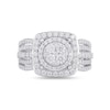 Thumbnail Image 3 of 1-1/2 CT. T.W. Composite Diamond Cushion Frame Multi-Row Engagement Ring in 10K White Gold