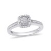 Thumbnail Image 1 of 1/6 CT. T.W. Diamond and Amethyst Square Frame Engagement Ring in Sterling Silver