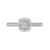 Thumbnail Image 3 of 1/6 CT. T.W. Diamond and Amethyst Square Frame Engagement Ring in Sterling Silver