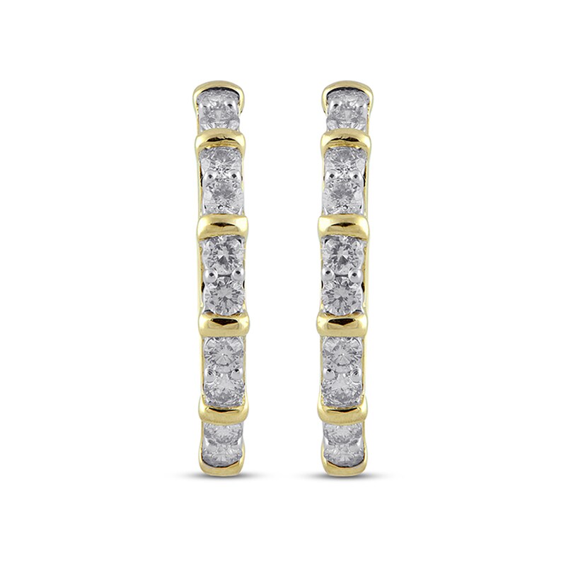 1 CT. T.W. Diamond Hoop Earrings in 10K Gold