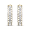Thumbnail Image 2 of 2 CT. T.W. Diamond Multi-Row Hoop Earrings in 10K Gold