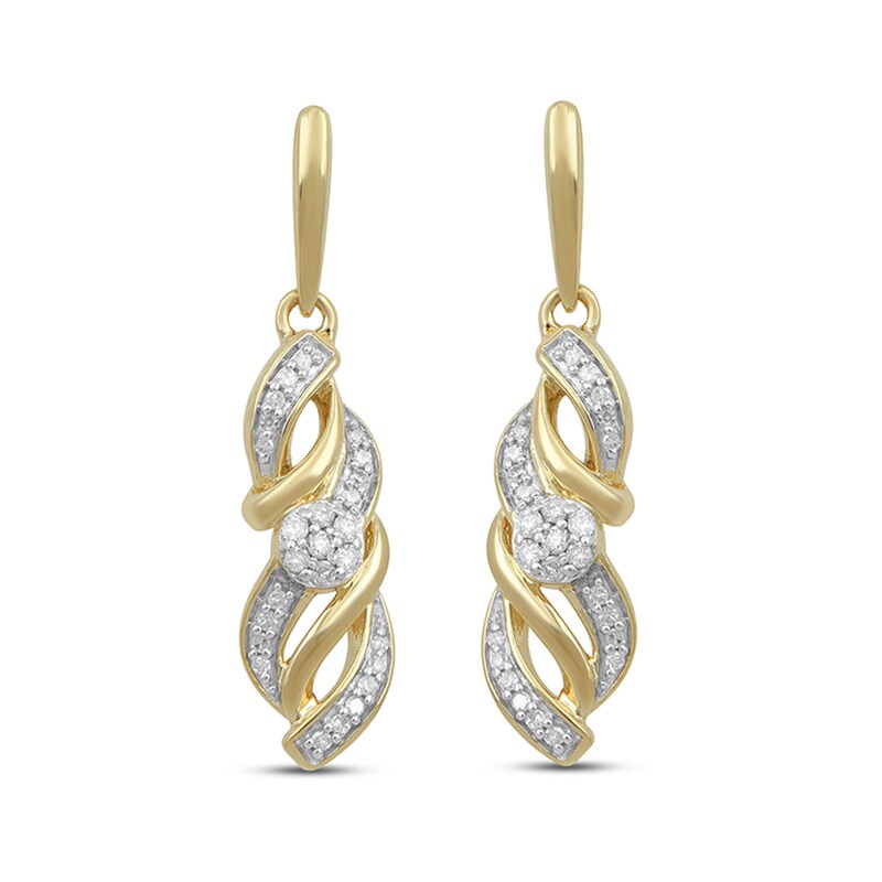 1/5 CT. T.W. Diamond Flame Drop Earrings in 10K Gold