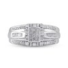 Thumbnail Image 3 of 1/2 CT. T.W. Multi-Stone Diamond Frame Split Shank Engagement Ring in 10K White Gold