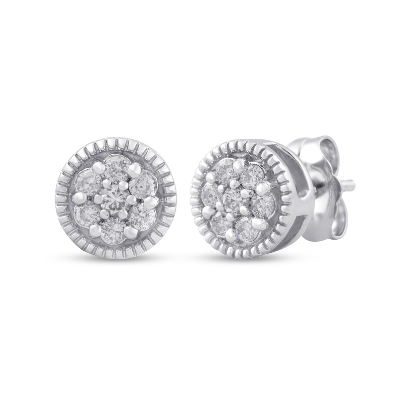 1/4 CT. T.W. Composite Diamond Stud Earrings in 10K White Gold