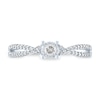 Thumbnail Image 3 of 1/5 CT. T.W. Diamond Twist Split Shank Promise Ring in 10K White Gold