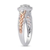 Thumbnail Image 2 of 1/3 CT. T.W. Diamond Cushion Frame Engagement Ring in Sterling Silver and 14K Rose Gold