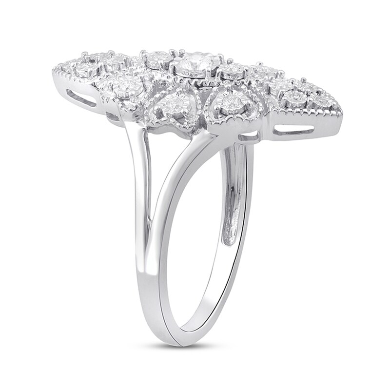 Main Image 2 of 1/6 CT. T.W. Diamond Art Deco Ring in Sterling Silver