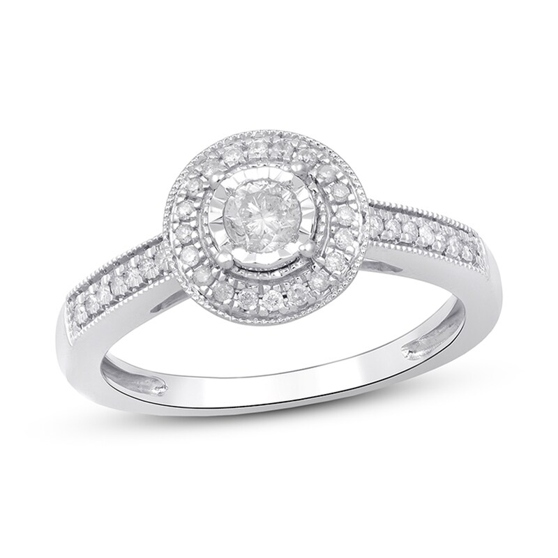 Main Image 1 of 1/3 CT. T.W. Diamond Frame Ring in Sterling Silver