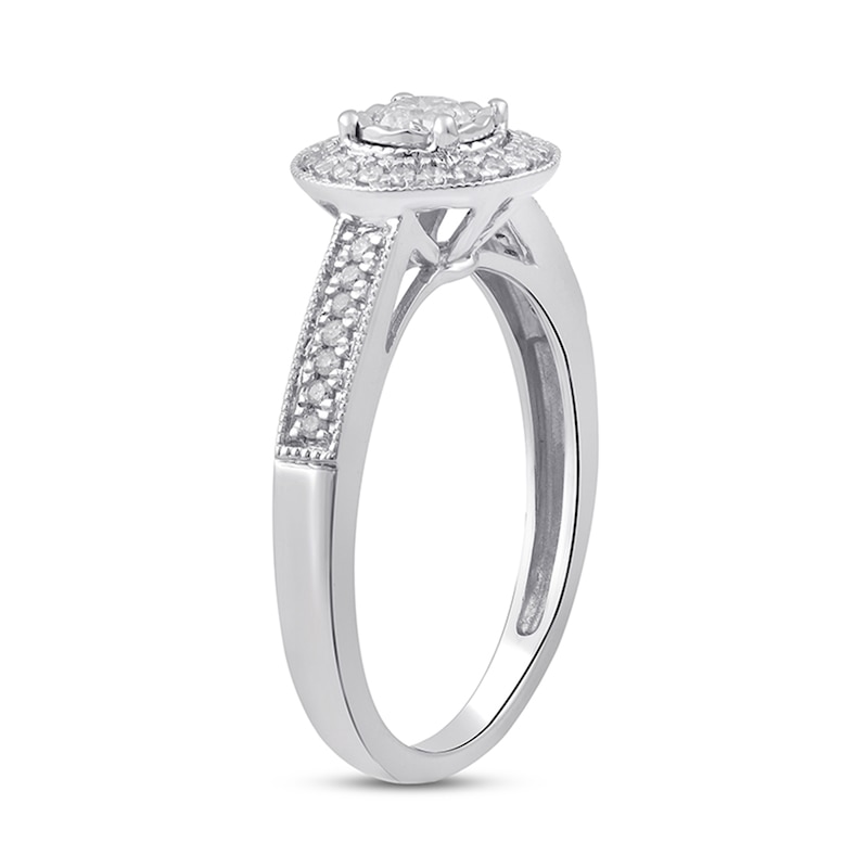 Main Image 2 of 1/3 CT. T.W. Diamond Frame Ring in Sterling Silver
