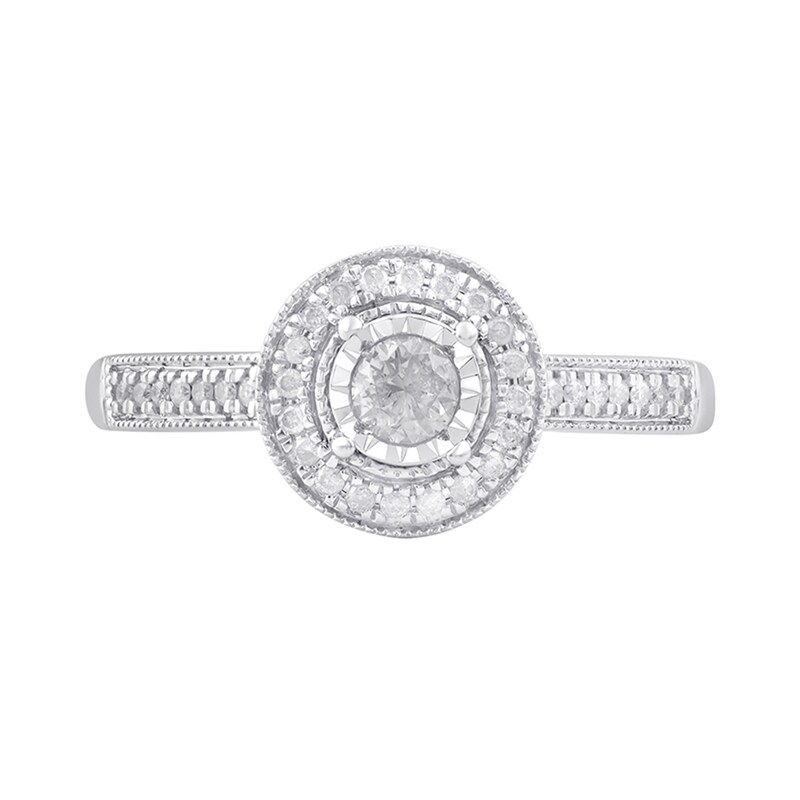 Main Image 3 of 1/3 CT. T.W. Diamond Frame Ring in Sterling Silver