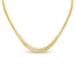 Graduated Cuban Curb Chain Necklace in 10K Gold - 18"