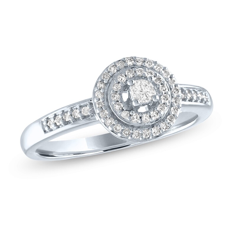 1/5 CT. T.W. Diamond Double Frame Promise Ring in Sterling Silver