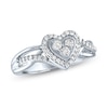 Thumbnail Image 0 of 1/4 CT. T.W. Composite Diamond Heart Frame Twist Shank Promise Ring in Sterling Silver