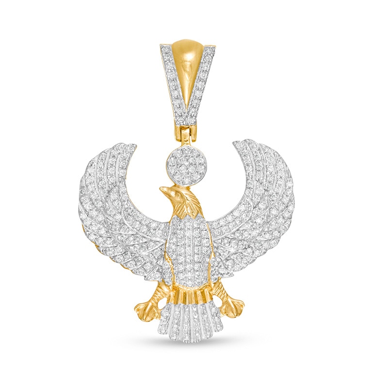 Main Image 1 of Men's 1/2 CT. T.W. Diamond Eagle Necklace Charm in 10K Gold