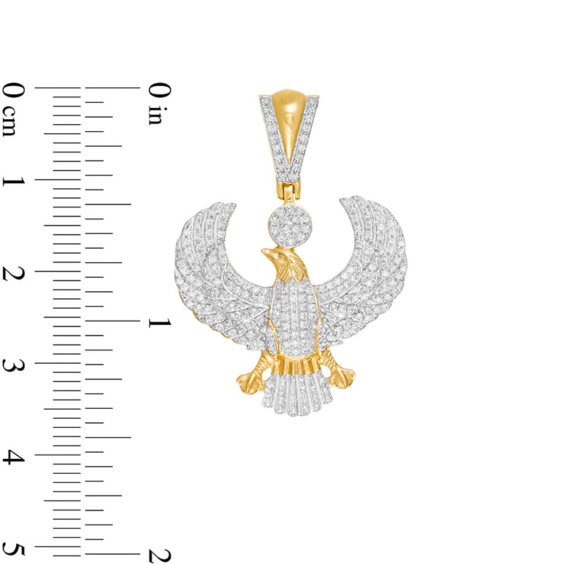 Main Image 2 of Men's 1/2 CT. T.W. Diamond Eagle Necklace Charm in 10K Gold