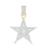 Thumbnail Image 1 of Men's 1/3 CT. T.W. Composite Diamond Triple Frame Star Necklace Charm in 10K Gold