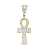 Thumbnail Image 1 of Men's 1/3 CT. T.W. Diamond Ankh Cross Necklace Charm in 10K Gold
