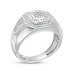 Thumbnail Image 3 of 1/2 CT. T.W. Composite Diamond Double Octagonal Frame Triple Row Ring in 10K White Gold