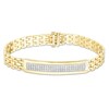 Thumbnail Image 1 of Men's 1 CT. T.W. Diamond Triple Row ID Bracelet in Sterling Silver with 14K Gold Plate - 8.5"