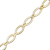 Thumbnail Image 1 of 8.75mm Multi-Finish Oval Link Chain Bracelet in Hollow 10K Gold - 7.5
