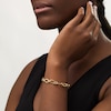 Thumbnail Image 2 of 8.75mm Multi-Finish Oval Link Chain Bracelet in Hollow 10K Gold - 7.5