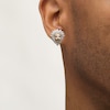 Thumbnail Image 2 of Men's 1/2 CT. T.W. Diamond and Lab-Created Ruby Lion Head Stud Earrings in 10K Gold