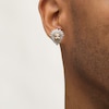 Thumbnail Image 1 of Men's 1/2 CT. T.W. Diamond and Lab-Created Ruby Lion Head Stud Earrings in 10K Gold