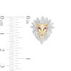 Thumbnail Image 2 of Men's 1/2 CT. T.W. Diamond and Lab-Created Ruby Lion Head Stud Earrings in 10K Gold