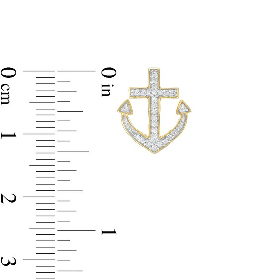 Men's 1/6 CT. T.W. Diamond Anchor Stud Earrings in 10K Gold Men's 1/6 CT. T.W. Diamond Anchor Stud Earrings in 10K Gold