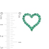 Thumbnail Image 3 of Emerald Heart Outline Stud Earrings in Sterling Silver