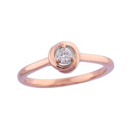 1/10 CT. Diamond Solitaire Engagement Ring in 10K Rose Gold (I/I2)