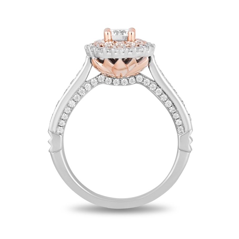 Enchanted Disney Jasmine 1-1/4 CT. T.W. Diamond Double Frame Engagement Ring in 14K Two-Tone Gold (I/I1)