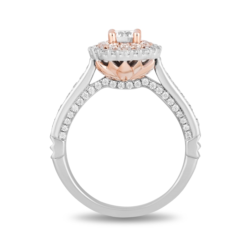Enchanted Disney Jasmine 1-1/4 CT. T.W. Diamond Double Frame Engagement Ring in 14K Two-Tone Gold (I/I1)