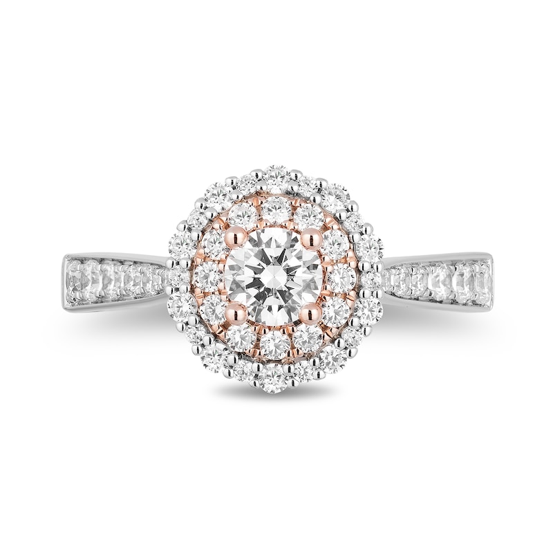 Enchanted Disney Jasmine 1-1/4 CT. T.W. Diamond Double Frame Engagement Ring in 14K Two-Tone Gold (I/I1)