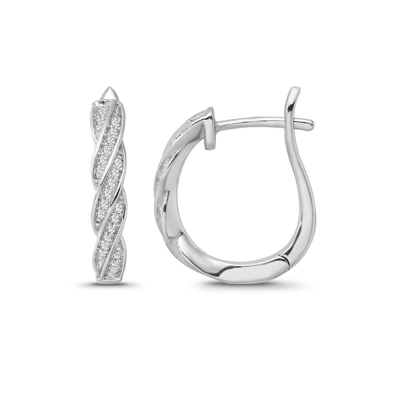 1/6 CT. T.W. Diamond Cascading Hoop Earrings in Sterling Silver