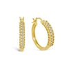 1/5 CT. T.W. Diamond Scallop Edge Hoop Earrings in Yellow Flash-Plated Sterling Silver