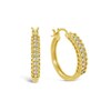 Thumbnail Image 0 of 1/5 CT. T.W. Diamond Scallop Edge Hoop Earrings in Yellow Flash-Plated Sterling Silver