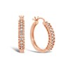 1/5 CT. T.W. Diamond Scallop Edge Hoop Earrings in Rose Flash-Plated Sterling Silver