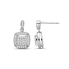 Thumbnail Image 2 of 1/3 CT. T.W. Composite Diamond Cushion Frame Drop Earrings in Sterling Silver