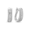 Thumbnail Image 0 of 3/8 CT. T.W. Diamond Multi-Row Curved Hoop Earrings in Sterling Silver