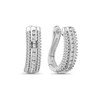 Thumbnail Image 0 of 3/8 CT. T.W. Diamond Multi-Row Curved Hoop Earrings in Sterling Silver